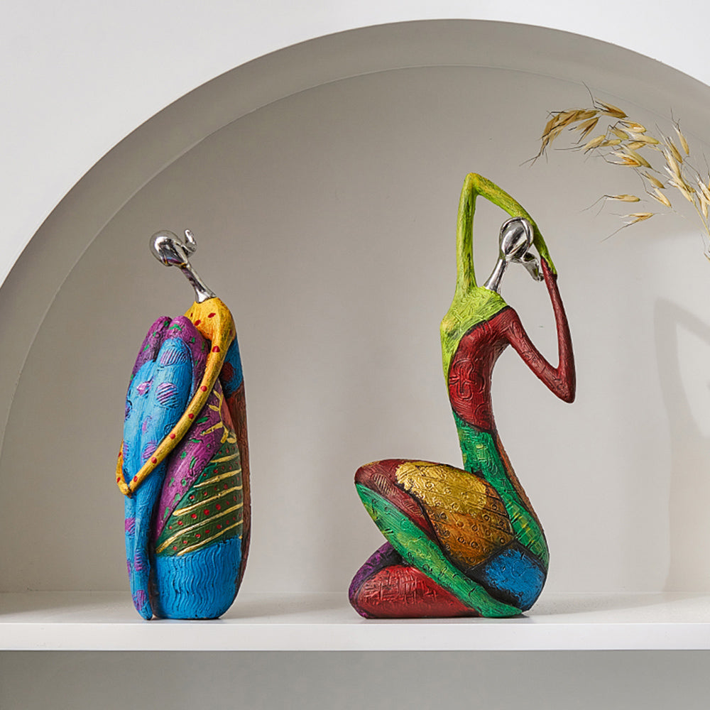 Figura donna astratta colorata ornamentale stile nordico 3